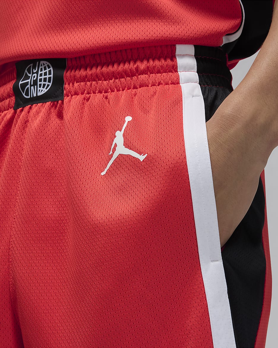 Red jordan basketball shorts cheap